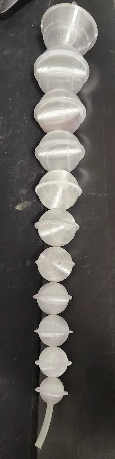 Physical 3D-printed tentacle sphere prototypes in several sizes